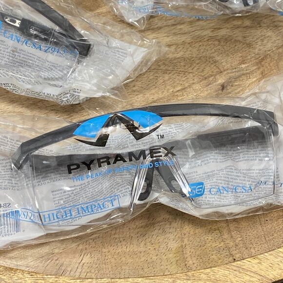 5 Pairs Pyramex SB410S Integra Safety Glasses Black Frame Clear Lens High Impact - Picture 7 of 7